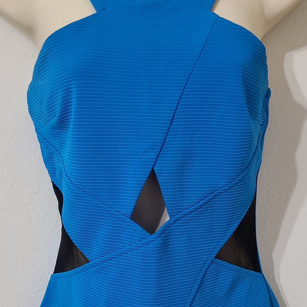 Guess Blue Ribbed Halter Top for Night Out